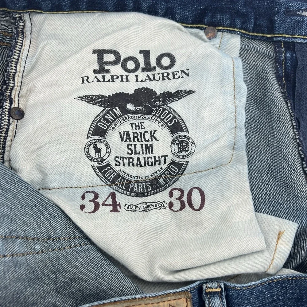 Polo Ralph Lauren Jeans Mens 34x30 Blue Varick Slim Straight